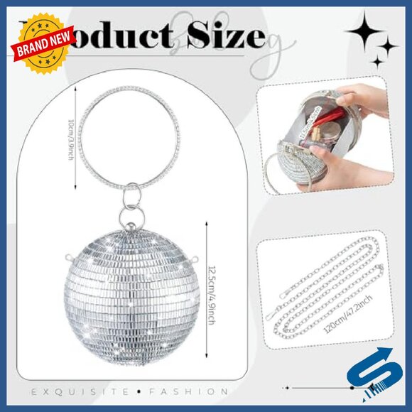 Sparkling Rhinestone Evening Clutch Bag Compact 4.92 Inch Party Accessory